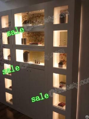 pandora glass wood jewelry display wall cabinet power lighting