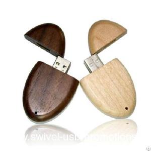 Oval Wood Usb Personalized Usb In Wood