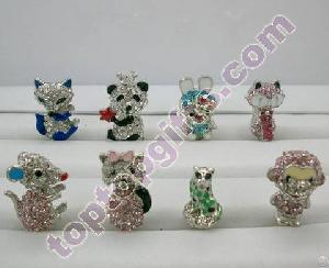 Metal Rhinestone Cartoon Earphone Dust Cap