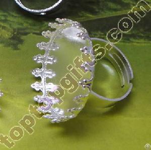 Silver Plated Crown Ring Base Support