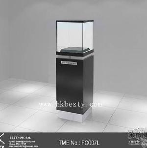 Matt Black Jewellery Cube Tower Showcase Furniture / Jewelry Pedestal With Led