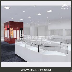 White Jewelry Display Case / Showroom Display Ideas For Watches