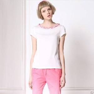 newly leopard stand collar shorted sleeve t shirt
