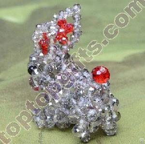 Rondelle Crystal Beaded Long Ear Habbit 3d Animal