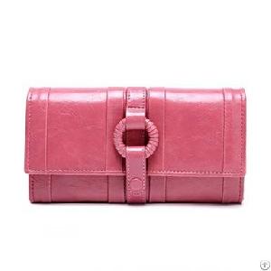 Hot Sale Elegant Western Pure Color Designer Wallets Pink