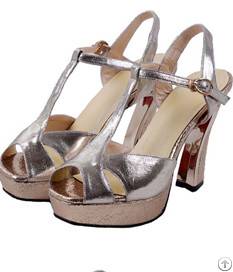 Western High Heel Sandals For Women Silver Gold