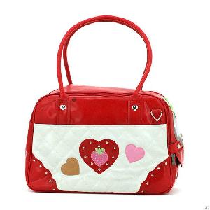 Black Red Strawberry Heart Lovely Pet Bag Dog Carrier