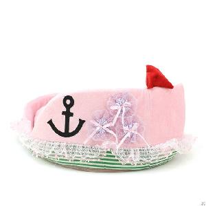 Pink Stripe Warships Dog Bed