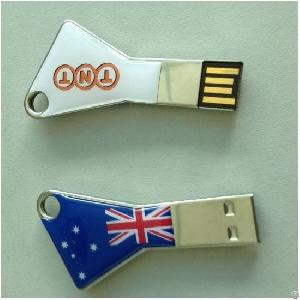 Triangle Key Shaped Usb Flash Drive With Doming Logo