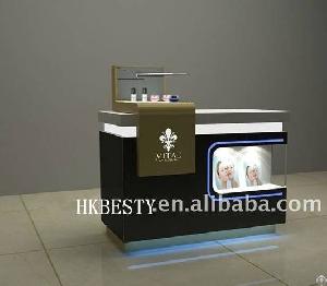 Luxury Cosmetic Display Stand And Cosmetic Counter Showcase With High Power Led Light
