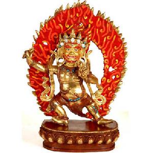Buddhist Copper Sculpture Gilded With 24 Karat Gold