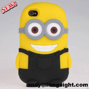 Best Buy 3d Despicable Me Design Silicone Soft Back Case Cover For Iphone 4s