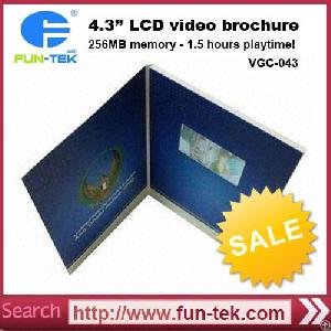 Custom 4.3 Inch Lcd Video Greeting Cards With Multi-button 256mb Artwork Print Magnetic Switch