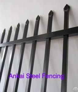 poweder coated steel security fence