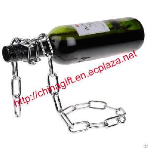 Gravity Defying Chain Wine Bottle Holder