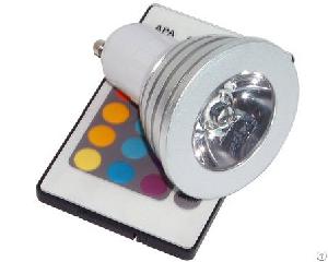Dimmable Led Spotlight Rgb 3w With Remote Controller