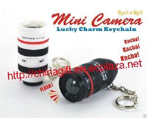 mini camera len key chains sound light