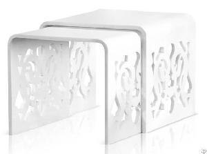 Acrylic Nesting Table Set Of 2 With Laser For Middle East Market