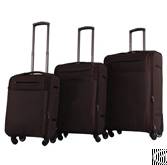 twill nylon fabric carry side handle 3pcs trolley luggage