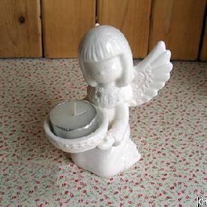 ceramic angel candle holders