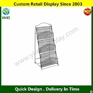 safco onyx mesh floor magazine rack 3 pocket ym5 756