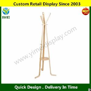 Wooden Coat Rack Clothes Stand Hanger Light Wood Ym5-910