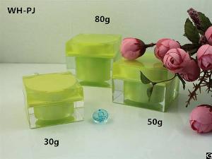30g 50g 80g Square Plastic Jar, Double Wall Cosmetic Jar