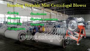 Factory Standing Portable Misting Water Spray Centrifugal Blower Ventilator Draught Fan For Industry