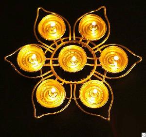 Golden Lotus Shape 7 Candles Holder 20 20 4cm Metal Craft Home Decor
