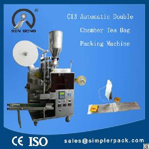Automatic Twins Tea Bag Packaging Machine With Thread And Tag