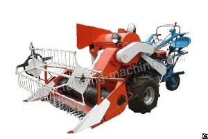 driving rice harvester