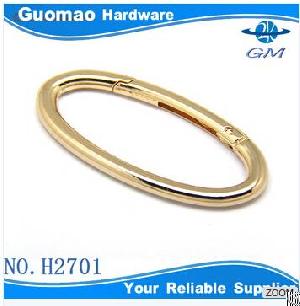 oval openable gold bag rings