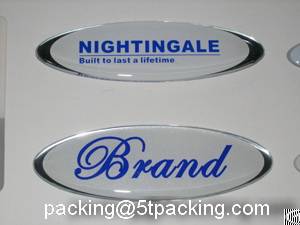 Blue Brand Epoxy Resin Stickers In High Light Scutcheon