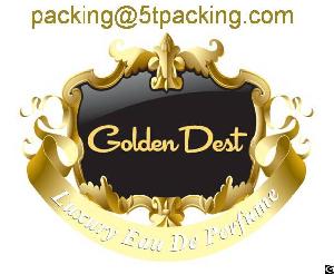 Golden Dest Gold Embossed Cosmetic Bottle Labels In Luxury Eau De Perfume