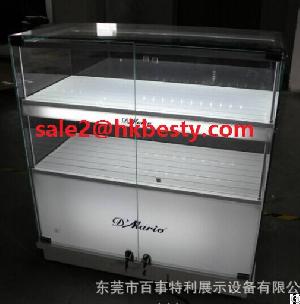 Two Shelves Showcase Tempered Glass Display Showcase With Light