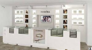 White Wooden Jewelry Showcase Sets For Store