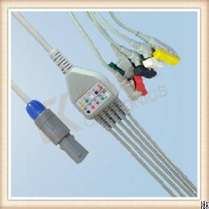 biosys 6 pin ecg cable 5 leads grabber iec