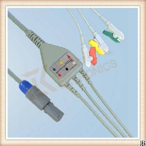 Creative 6 Pin One Piece Ecg Cable, Cable 3 Leads, Grabber, Iec