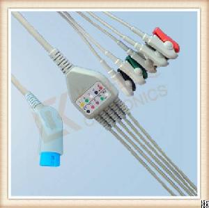 cx nihon kohden 8 pin ecg cable 5 leads grabber aha