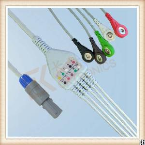Df Creative 6 Pin One Piece Ecg Cable, Cable 5 Leads, Snap, Aha
