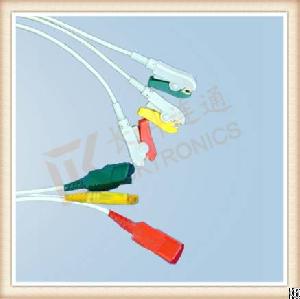 Ll Style Ecg Leadwires, Cable 3 Leads, Grabber, Iec, L 0.6m,