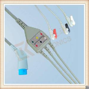 nihon kohden 8 pin ecg cable 3 leads grabber aha