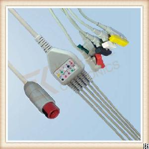 One Piece Ecg Cable, Cable 5 Leads, Grabber, Iec