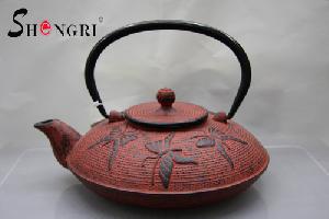 Cast Iron Teapot With Butterfly Design
