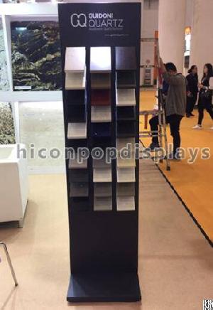 3-row Metal Stone Sample Display Racks For Tile Trade Show / Exhibition Advertising