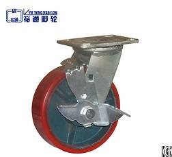 Pu Cast Iron Core Caster With Brake