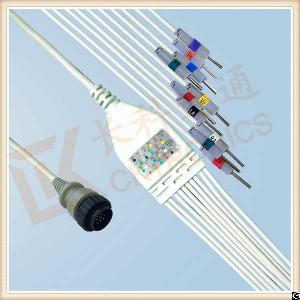 kenz pc 104 ecg cable 10 leadwires needle aha