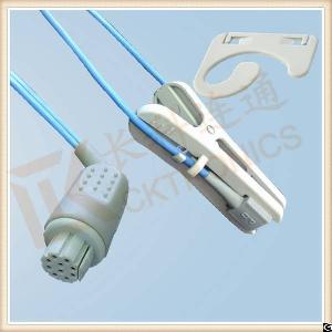 Good Quality Datex Ohmeda 10 Pin Reusable Spo2 Sensor, Adult Ear Clip, L 3m