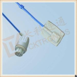 Good Quality Datex Ohmeda 10 Pin Reusable Spo2 Sensor , Pediatric Silicone Soft Tip, L 3m