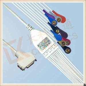 Hot Selling Fukuda Denshi One Piece Ecg Cable 10 Leadwires Snap, Aha